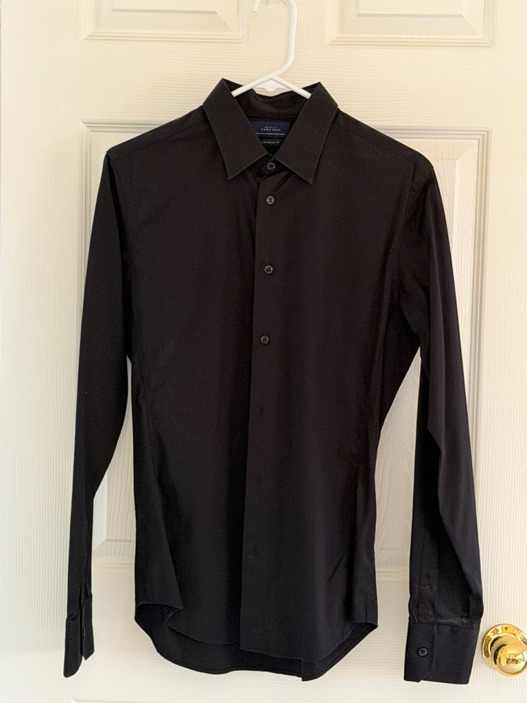Zara Men's Black Long-Sleeve Dress Shirt